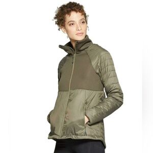 C9 Champion Womens Size  X Large Softshell Hybrid Olive Green Full Zip Jacket